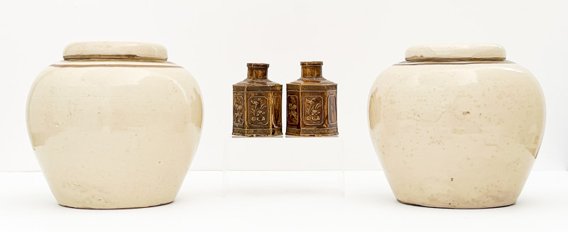 Four Chinese Glazed Stoneware Vessels