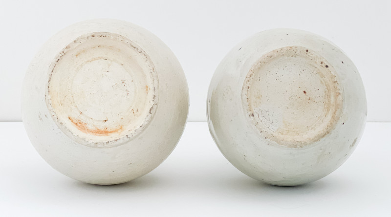 Pair of Chinese White Glazed Ceramic Vases
