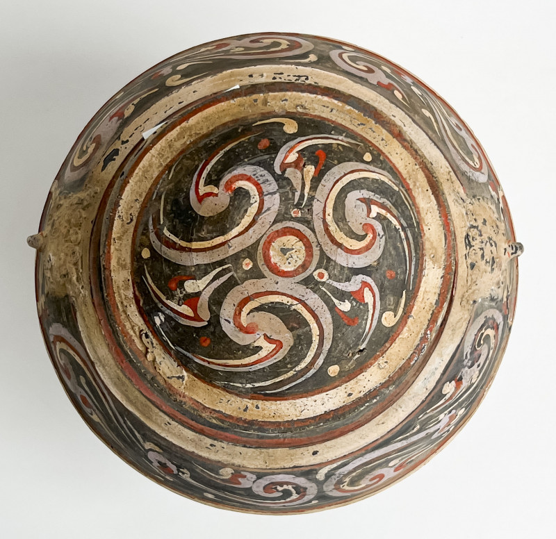 Chinese Painted Pottery Vessel and Cover, Hu