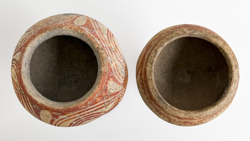 Two Chinese Painted Pottery Stem Cups