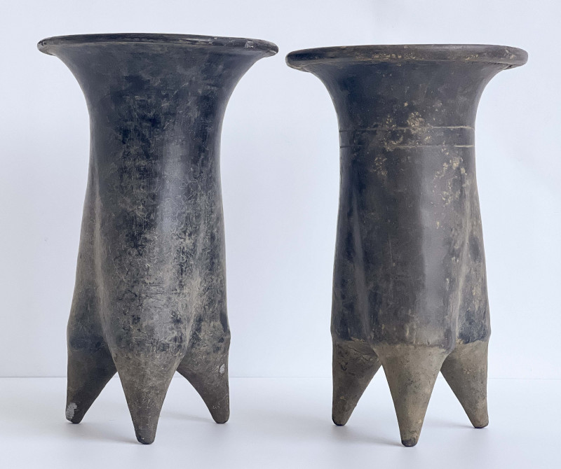 2 Neolithic Chinese Pottery Tripod Vessels, Li