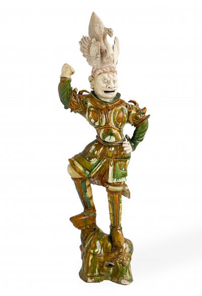 Image for Lot Chinese Large Sancai Glazed Figure of a Lokapala