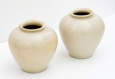 Two Chinese Ceramic White Glazed Vessels