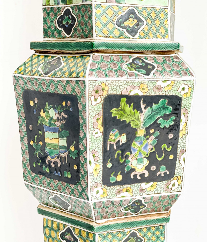 Pair of Chinese Porcelain Famille Noire Vases
