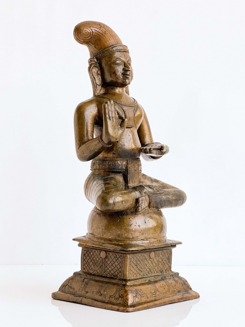 Indian Bronze Seated Figure of a Hindu Deity