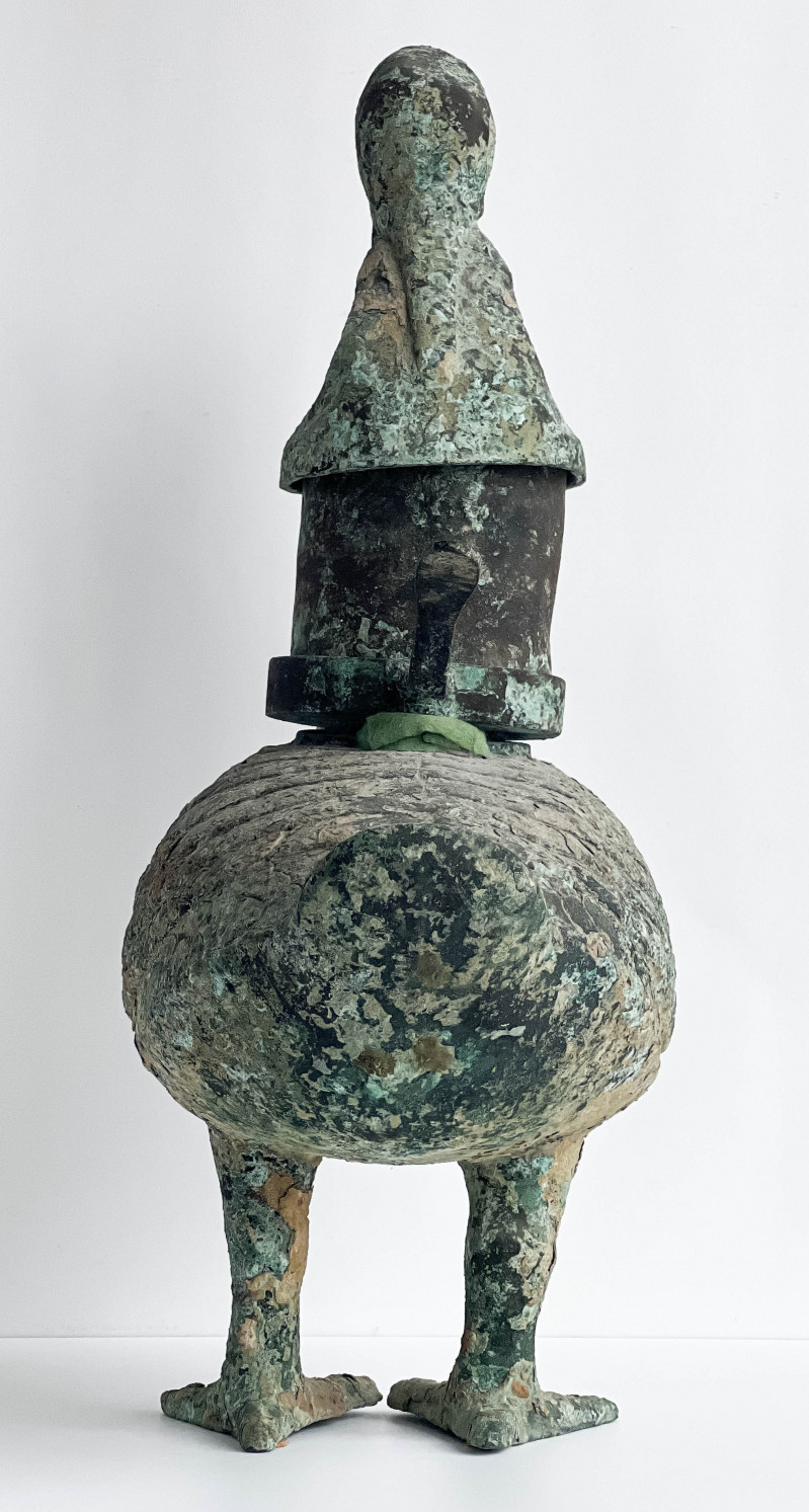 Chinese Bronze Duck Form Lamp