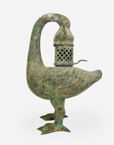 Chinese Bronze Duck Form Censer