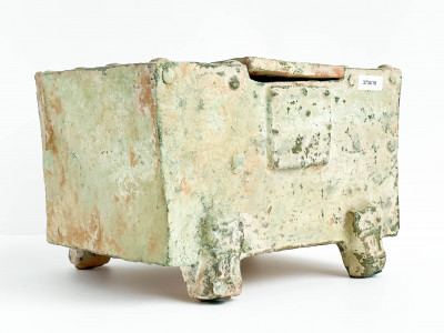 Image for Lot Chinese Green Glazed Pottery Model of a Chest