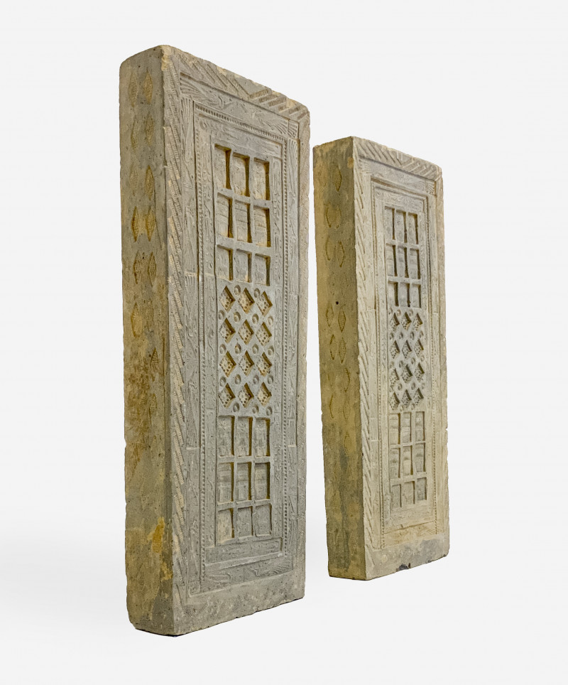 Pair of Large Chinese Pottery Tomb Tiles