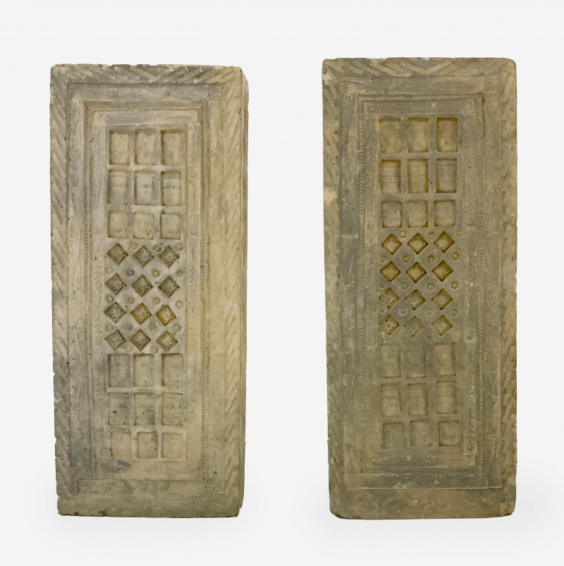 Pair of Large Chinese Pottery Tomb Tiles