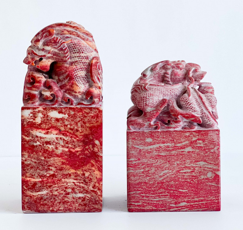 Two Chinese Soapstone Seals