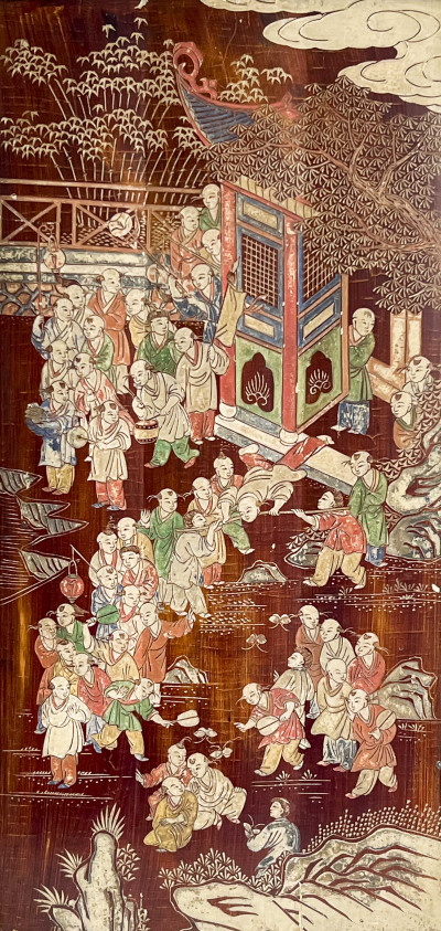 Image for Lot Chinese Coromandel 'Hundred Boys' Panel