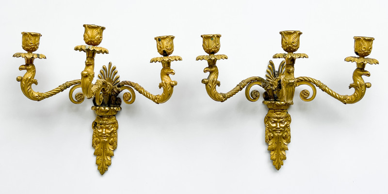 Pair of Louis XVI Gilt-Bronze Sconces