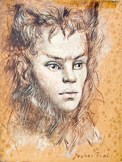 Image for Lot Leonor Fini - Untitled (Portrait of a Wild-Haired Youth)
