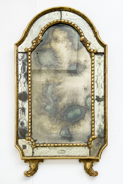 Image for Lot Italian Rococo Giltwood Mirror