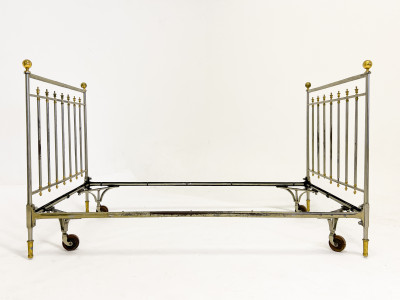 Image for Lot Empire Style Steel and Brass Daybed