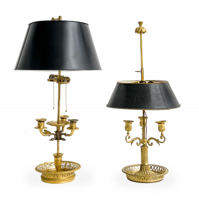 Image for Lot Two French Gilt-Bronze Bouillotte Lamps