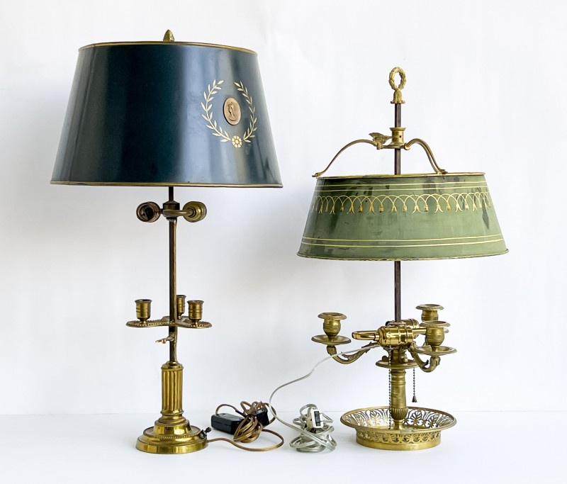 Two French Gilt-Bronze Bouillotte Lamps