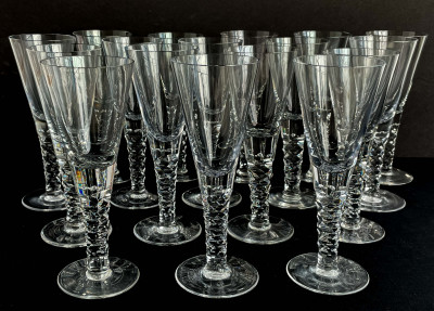 Image for Lot Group of Large Clear Glass Officer's Goblets