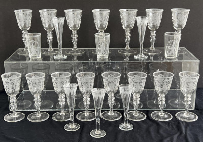 Image for Lot Assembled Group of Etched Glass