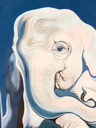Lowell Nesbitt - Two Elephants in Blue