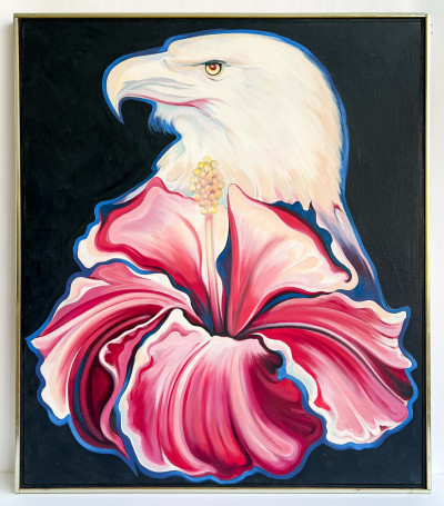 Lowell Nesbitt - Eagle and Hibiscus