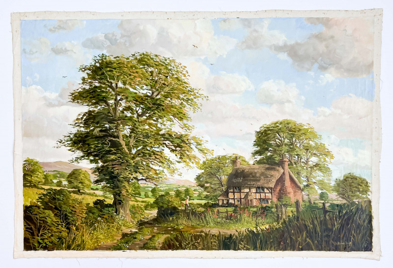 Richard Wood - Cottage and Cedar Tree
