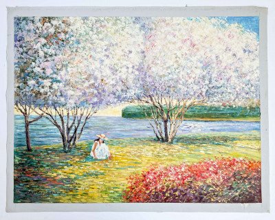 Charles Zhan - Woman Among Cherry Blossoms