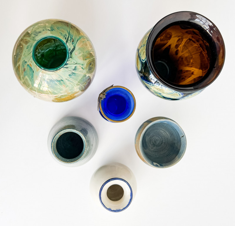 6 Ceramic and Glass Vases