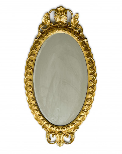 Image for Lot Oval Giltwood Mirror