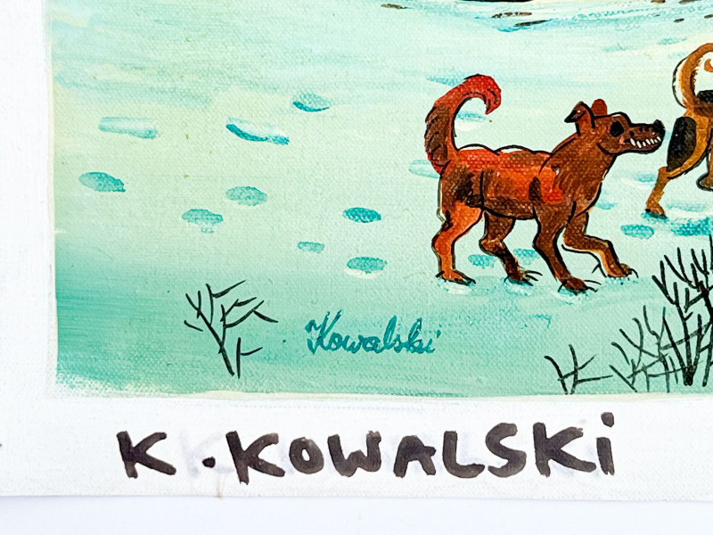 A. Kowalski - Untitled (Hunters in Winter Village)