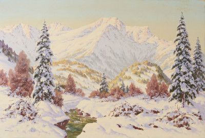 Unknown Artist - Snowy Mountain Landscape