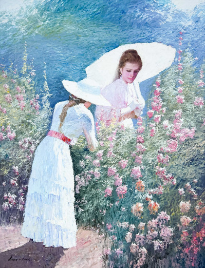 Lawrence (Law Kwok Leung) - Two Women Picking Flowers