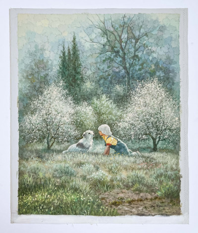 Hyun Bo Yoo - Untitled (Boy with Dog in Landscape)