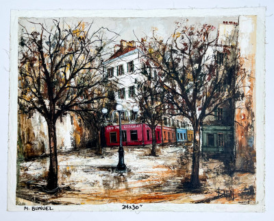 Manuel Monton Bunuel - Untitled (Cityscape with Trees)