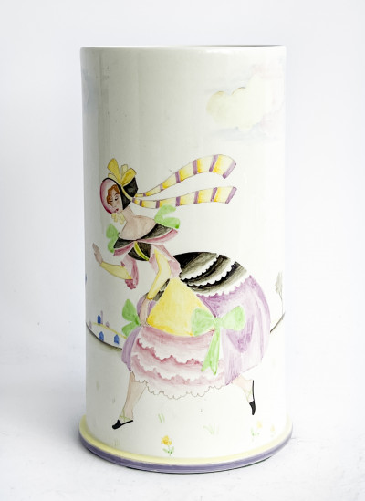 Image for Lot Lenci Italian Ceramic Vase / Stick Stand