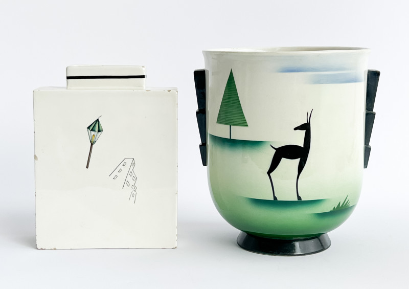 Two Art Deco Italian Ceramic Vases