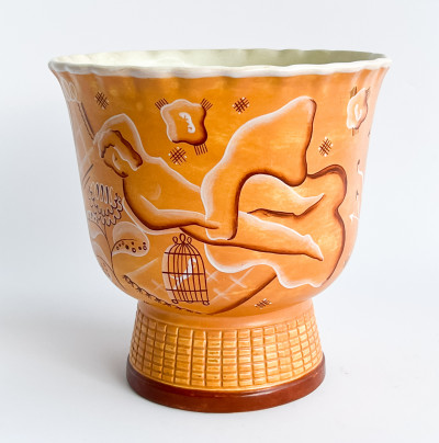 Image for Lot Ernest d'Hoosche for Boch Frères Keramis Footed Vase