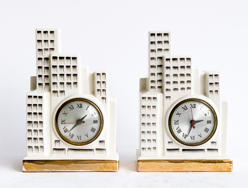 2 Art Deco Sessions Mantel Clocks