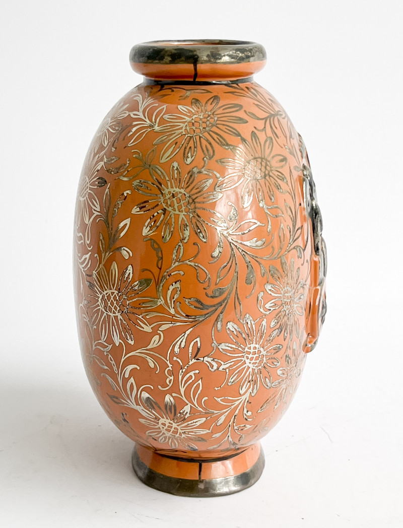 Richard Ginori Silver Overlay Footed Vase