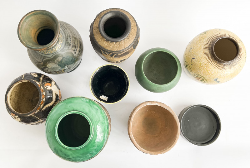 Assortment of Pottery and Glass Vessels