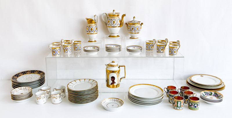 Large Assembled Group Of Gilt Accented Porcelain
