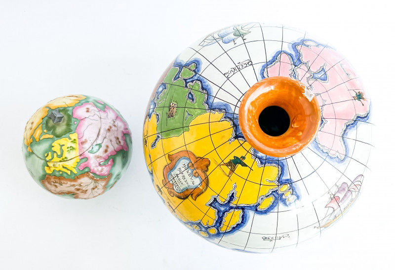 Globe Form Ceramic Vase And Jar