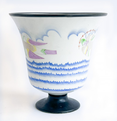 Lenci Italian Ceramic Footed Vase