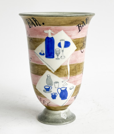 Image for Lot Lenci Italian Ceramic Footed Vase