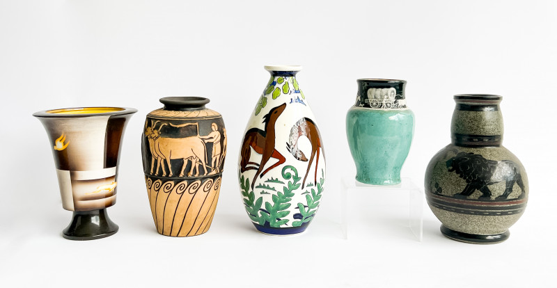 Group Of American And Continental Pottery Vases