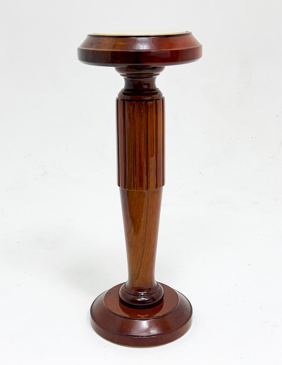 Art Deco Lacquered Wood and Parchment Pedestal
