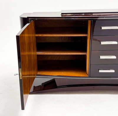 French Art Deco Lacquered Mahogany Sideboard