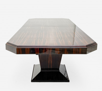 Art Deco Lacquered Double Pedestal Dining Table
