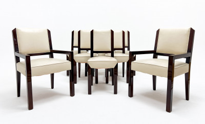 Image for Lot Set of 8 Art Deco Dining Chairs